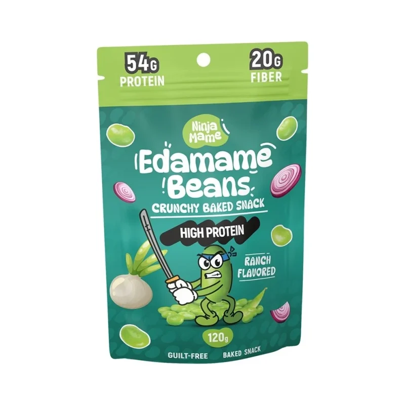 Високопротеинов снакс от печено едамаме, ранч, 120 g, Ninja Mame - Ninjamame