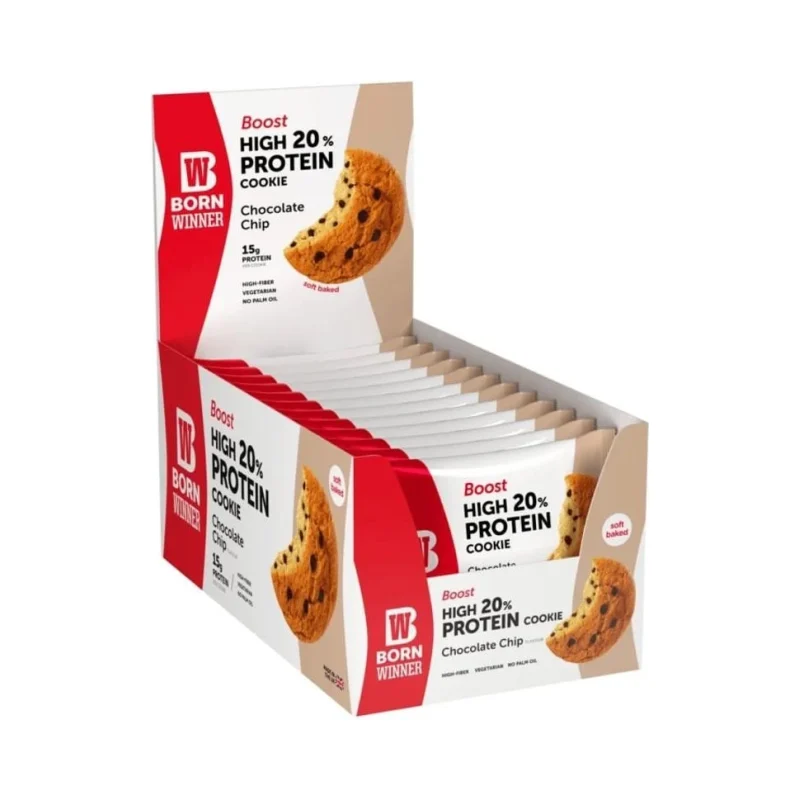 Boost Protein Cookie, шоко чип, 12 броя, Born Winner - Born Winner