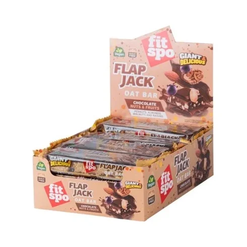 Flapjack, шоколад с ядки и плодове, 12 x 90 g, FitSpo - FitSpo