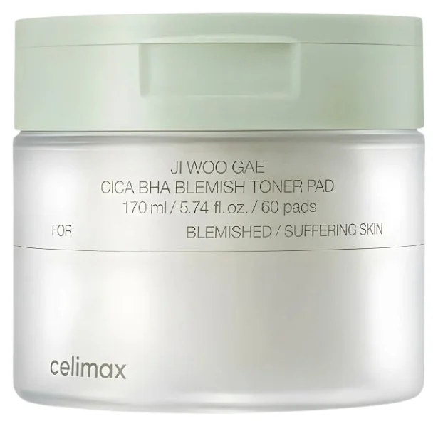 Celimax Тонер пачове за лице Ji Woo Gae Cica BHA Blemish, 60 броя