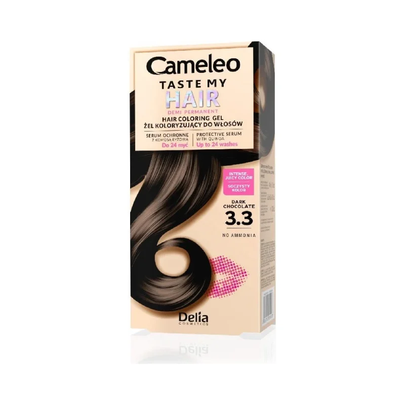 Delia Cameleo Полуперманентна боя за коса Taste My Hair, 3.3 Dark Chocolate - ДЕЛИА