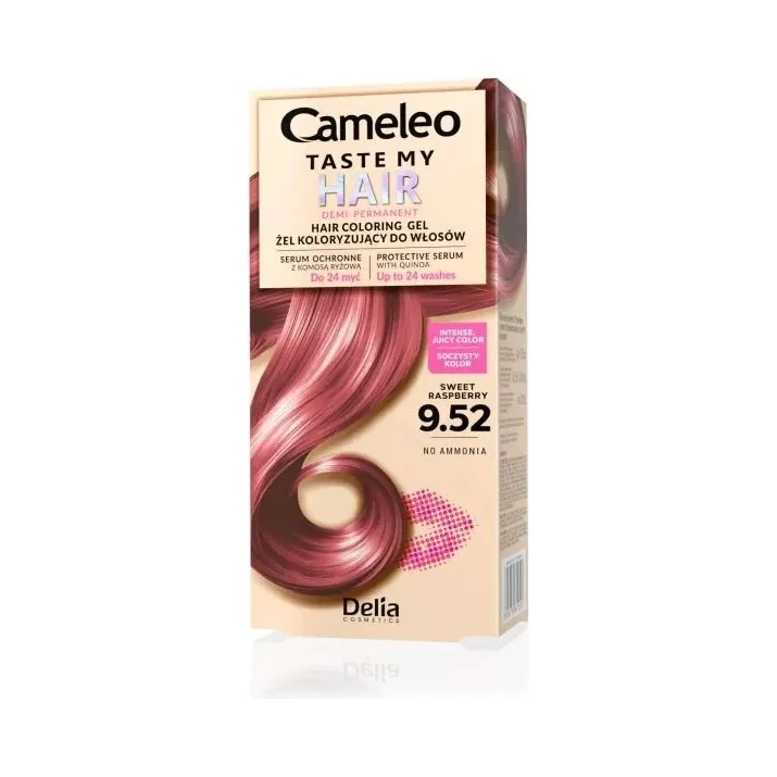 Delia Cameleo Полуперманентна боя за коса Taste My Hair, 9.52 Sweet Raspberry - ДЕЛИА