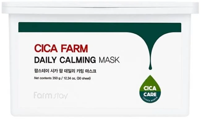FarmStay Cica Farm Успокояващи лист маски за лице, 30 броя