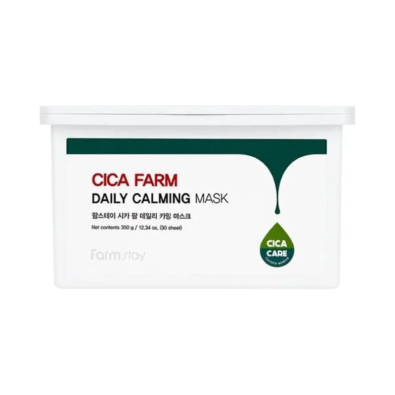 FarmStay Cica Farm Успокояващи лист маски за лице, 30 броя - FarmStay