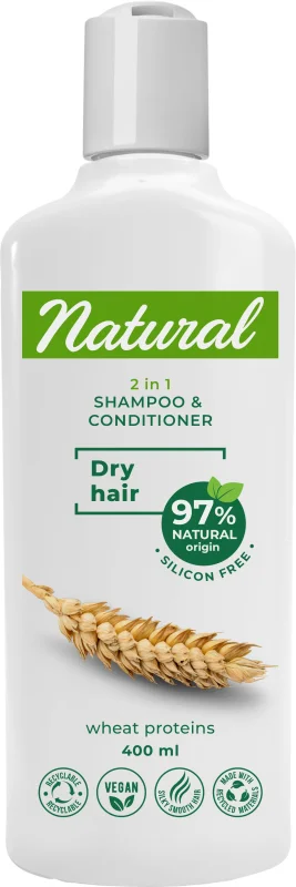 Aroma Natural Шампоан и балсам 2 в 1, пшеничен протеин
