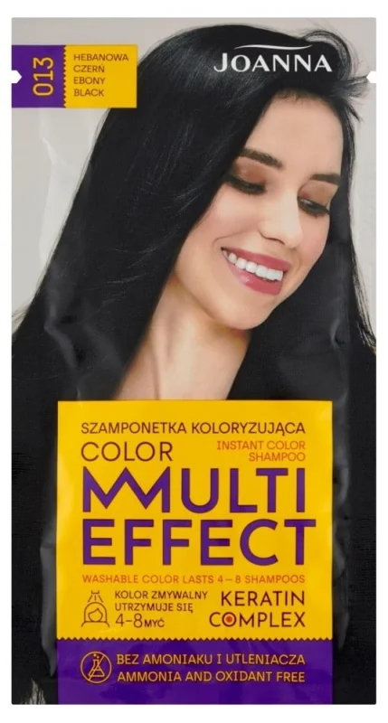 Joanna Multi Effect Оцветяващ шампоан, 013 Ebony Black