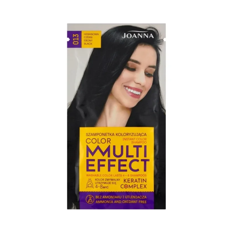 Joanna Multi Effect Оцветяващ шампоан, 013 Ebony Black - Joanna