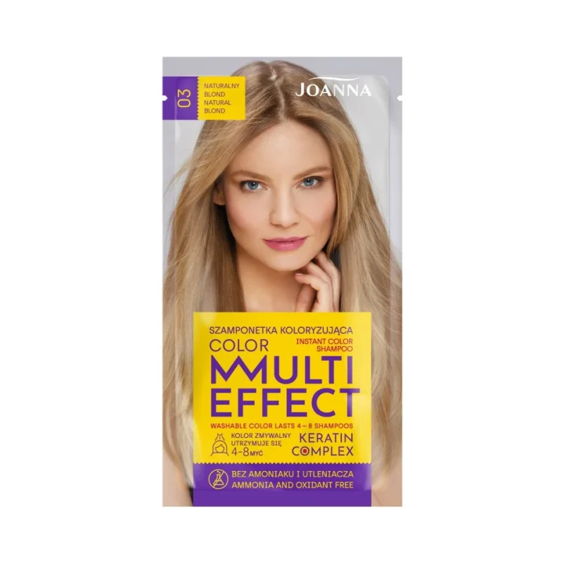 Joanna Multi Effect Оцветяващ шампоан, 03 Natural Blond - Joanna