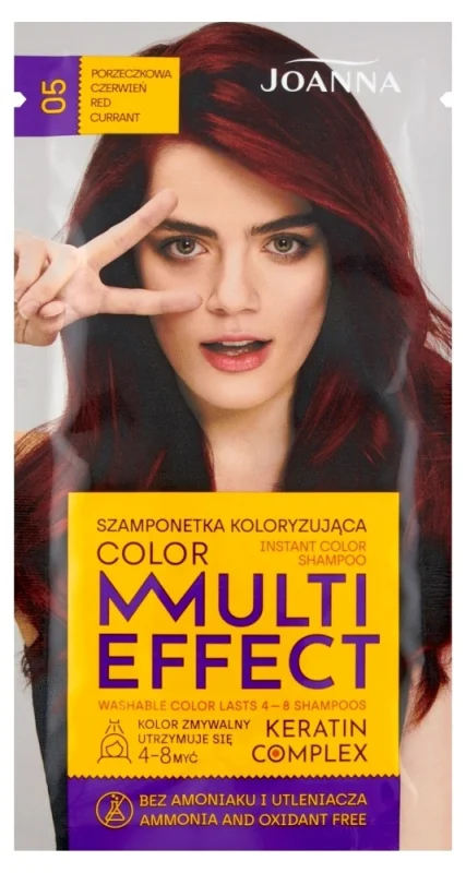 Joanna Multi Effect Оцветяващ шампоан, 05 Red Currant