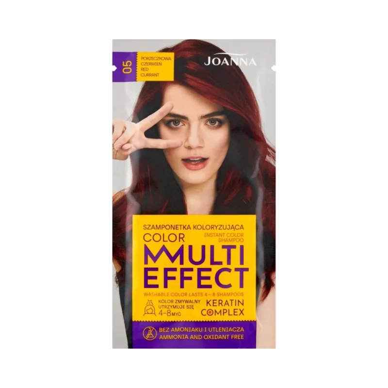 Joanna Multi Effect Оцветяващ шампоан, 05 Red Currant - Joanna