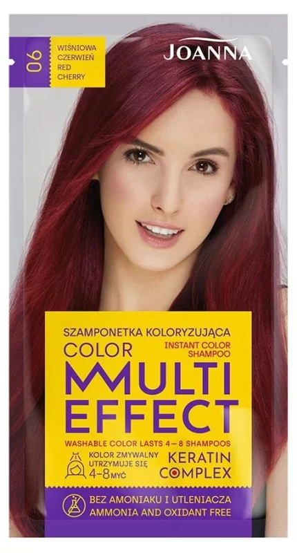 Joanna Multi Effect Оцветяващ шампоан, 06 Cherry Red