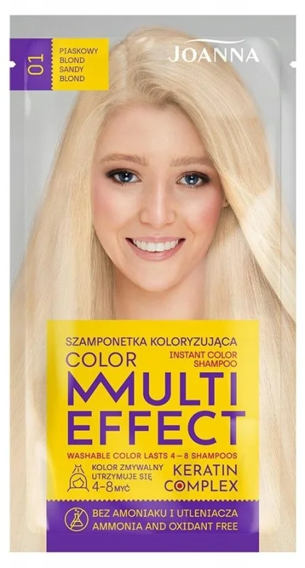 Joanna Multi Effect Оцветяващ шампоан, 01 Sandy Blond