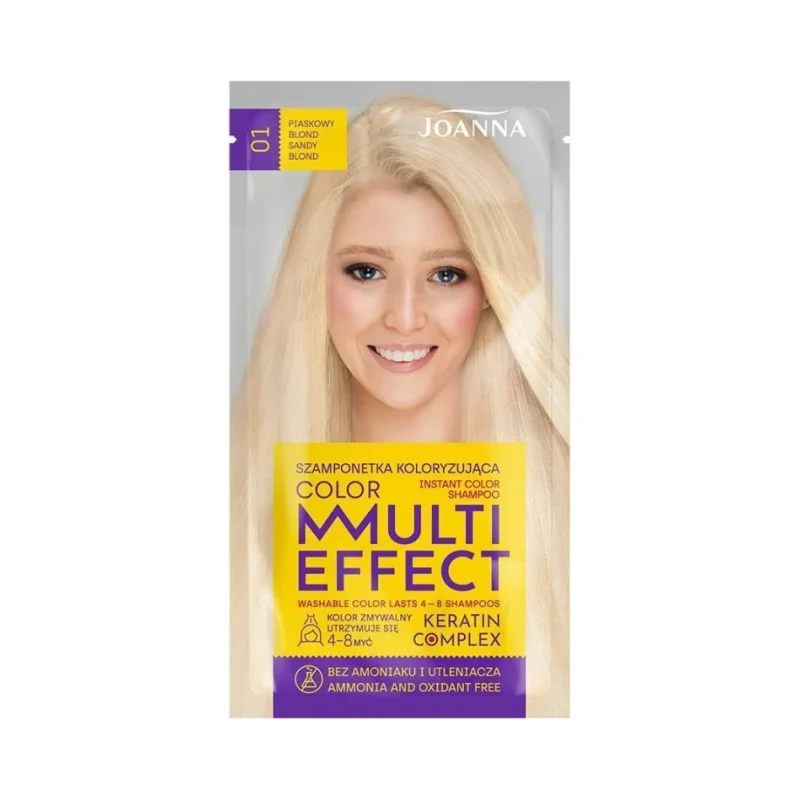 Joanna Multi Effect Оцветяващ шампоан, 01 Sandy Blond - Joanna
