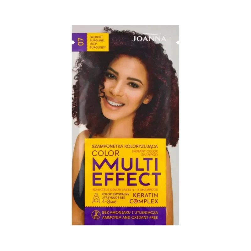Joanna Multi Effect Оцветяващ шампоан, 07 Deep Burgundy - Joanna