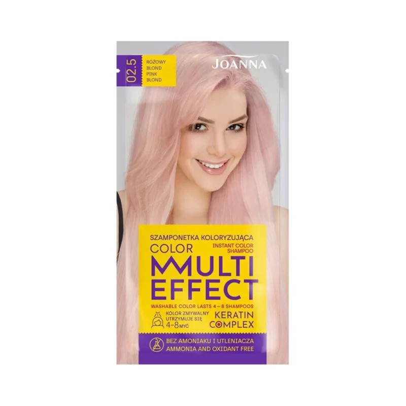 Joanna Multi Effect Оцветяващ шампоан, 02.5 Pink Blond - Joanna
