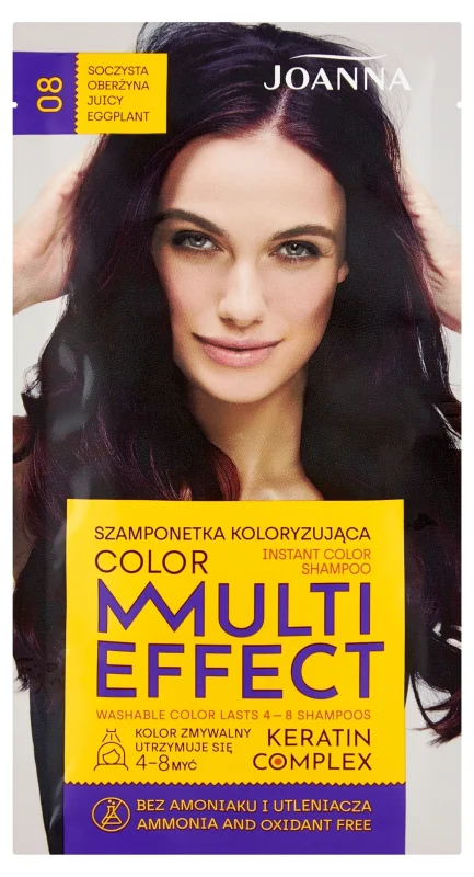Joanna Multi Effect Оцветяващ шампоан, 08 Juicy Eggplant