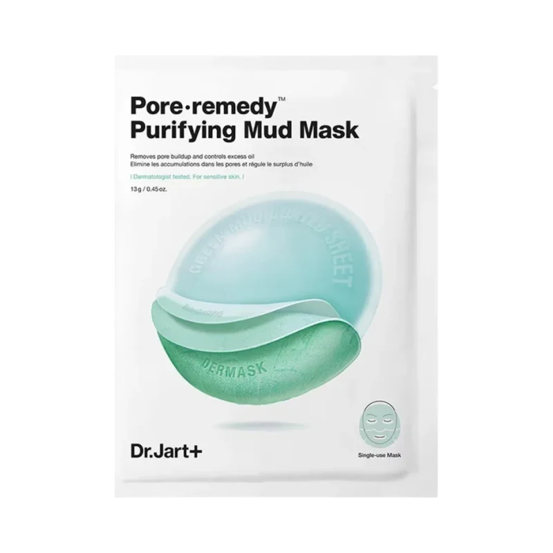 Dr. Jart+ Почистваща лист маска за лице със зелена кал Pore Remedy - Dr. Jart+