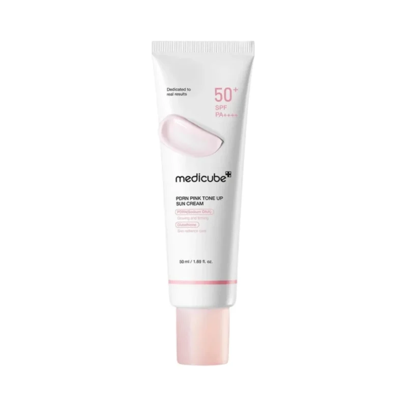 MediCube PDRN Pink Тониращ слънцезащитен крем за лице, SPF50+