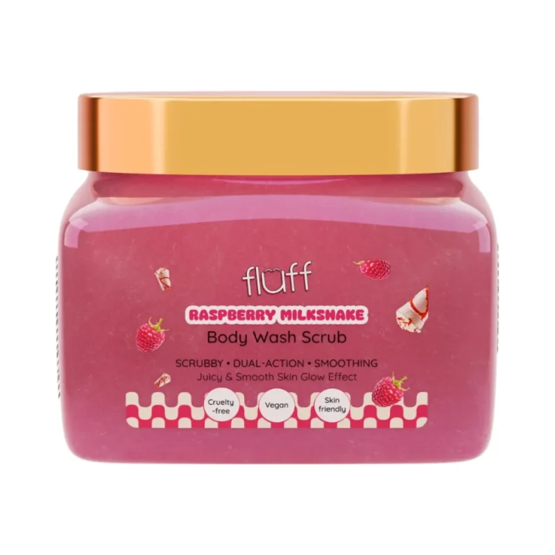 Fluff Скраб за тяло, малинов шейк