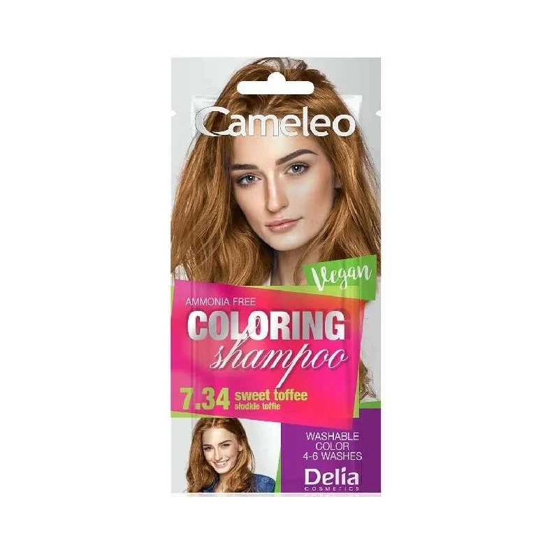 Delia Cameleo Оцветяващ шампоан саше, 7.34 Sweet Toffee - ДЕЛИА