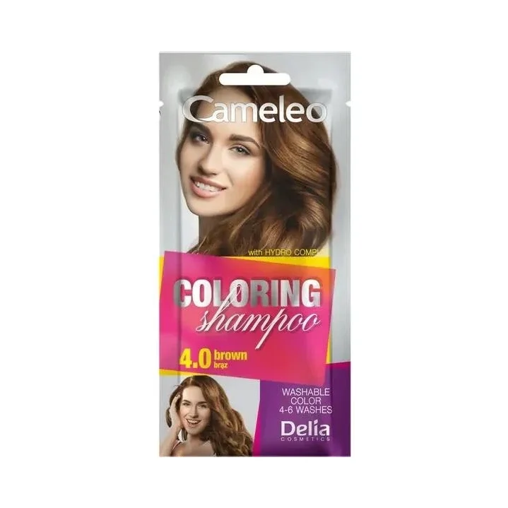Delia Cameleo Оцветяващ шампоан саше, 4.0 Brown - ДЕЛИА