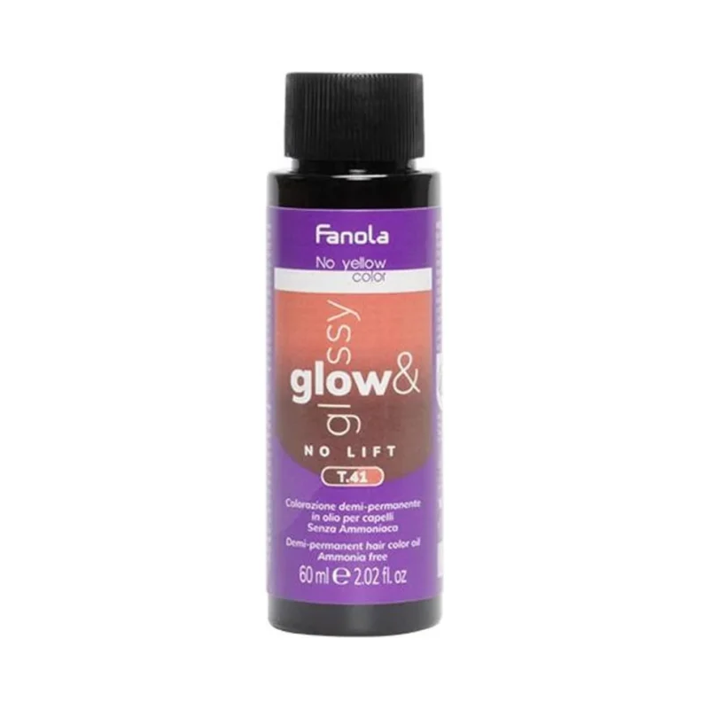 Fanola No Yellow Color Оцветяваща крем боя-тонер Glow & Glossy, T.41