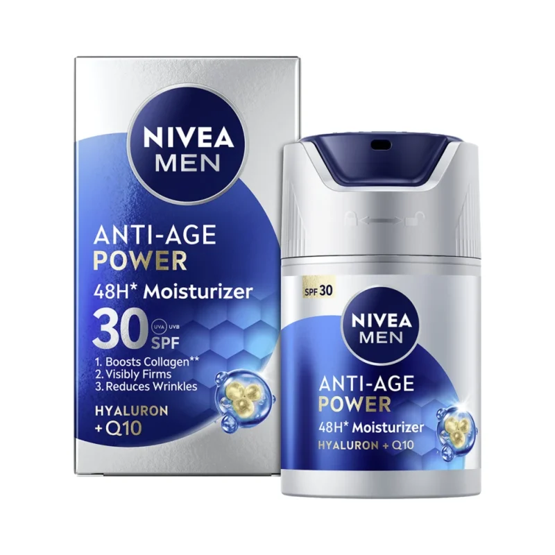 Nivea Men Крем за лице против бръчки Anti-age Hyaluron + Q10, SPF30