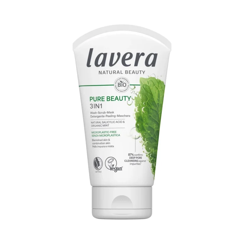 Lavera Pure Beauty Почистващ гел, пилинг и маска за лице 3 в 1