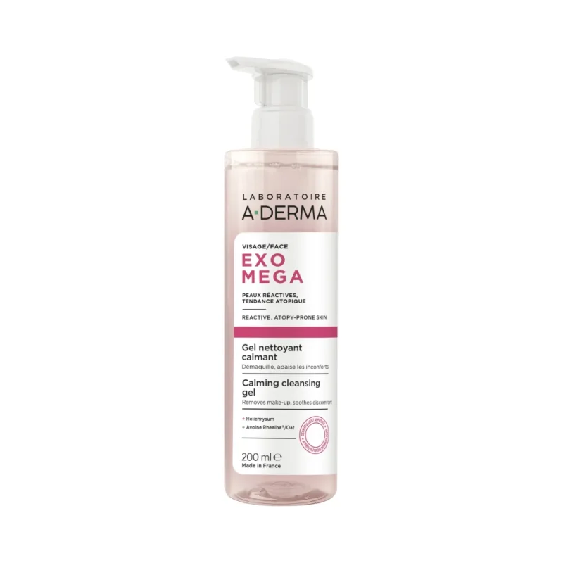 A-Derma Exomega Успокояващ почистващ гел за лице