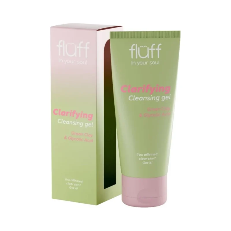 Fluff Почистващ гел за лице, със зелена глина и гликолова киселина