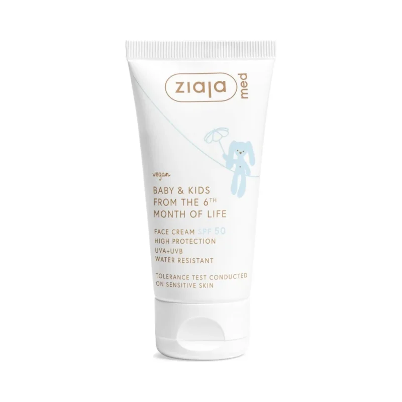 Ziaja Med Baby & Kids Водоустойчив крем за лице, SPF50+
