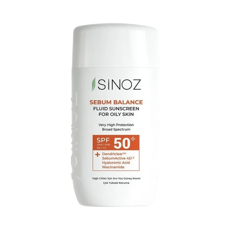 Sinoz Матиращ слънцезащитен флуид Sebum Balance, за мазна и смесена кожа, SPF50+