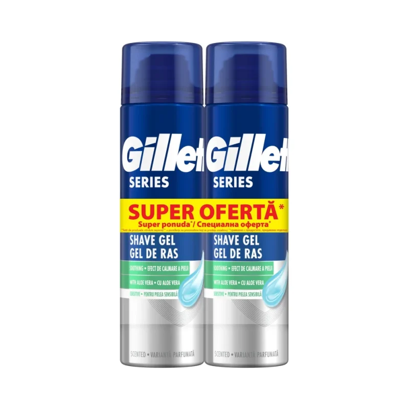 Gillette Series Успокояващ гел за бръснене, 2 x 200 ml