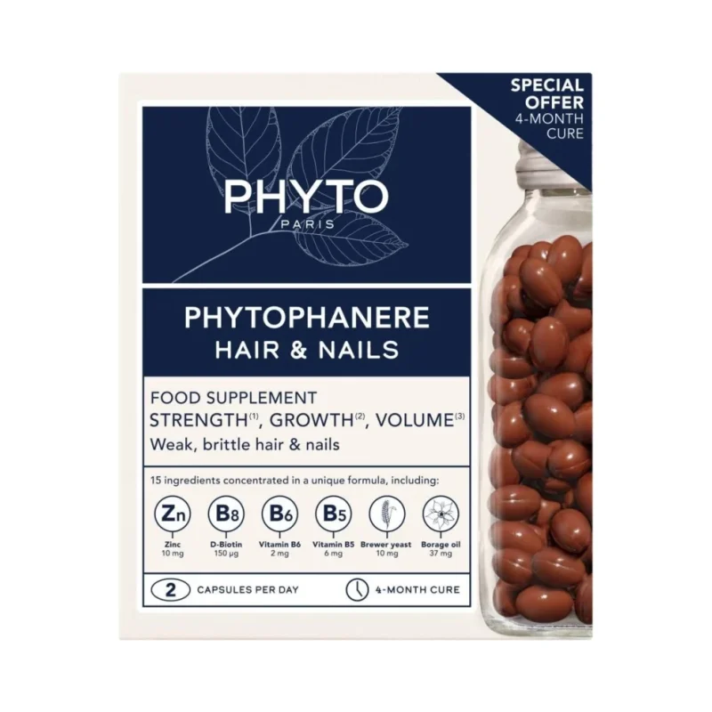 Phyto Phytophanere Хранителна добавка за коса и нокти, 240 капсули