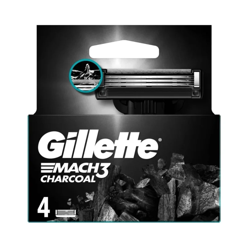 Gillette Mach 3 Резервни ножчета Charcoal, 4 броя