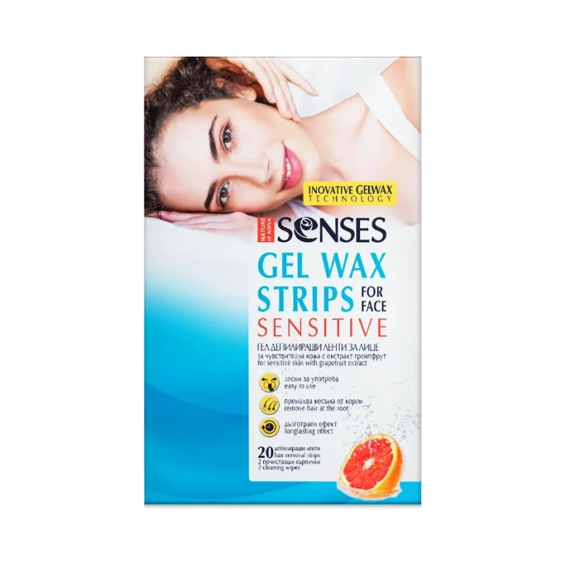 Nature of Agiva Senses Депилиращи ленти за лице Sensitive, 20 броя