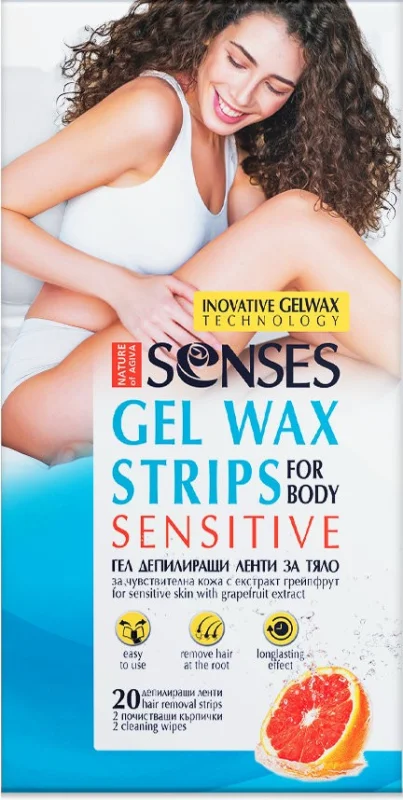 Nature of Agiva Senses Депилиращи ленти за тяло Sensitive, 20 броя