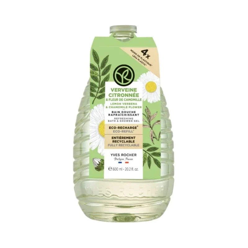 Yves Rocher Bain Nature Душ гел, лимонова върбинка и лайка, пълнител