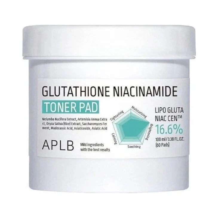 APLB Тонер падове за лице Glutathione Niacinamide, 60 броя
