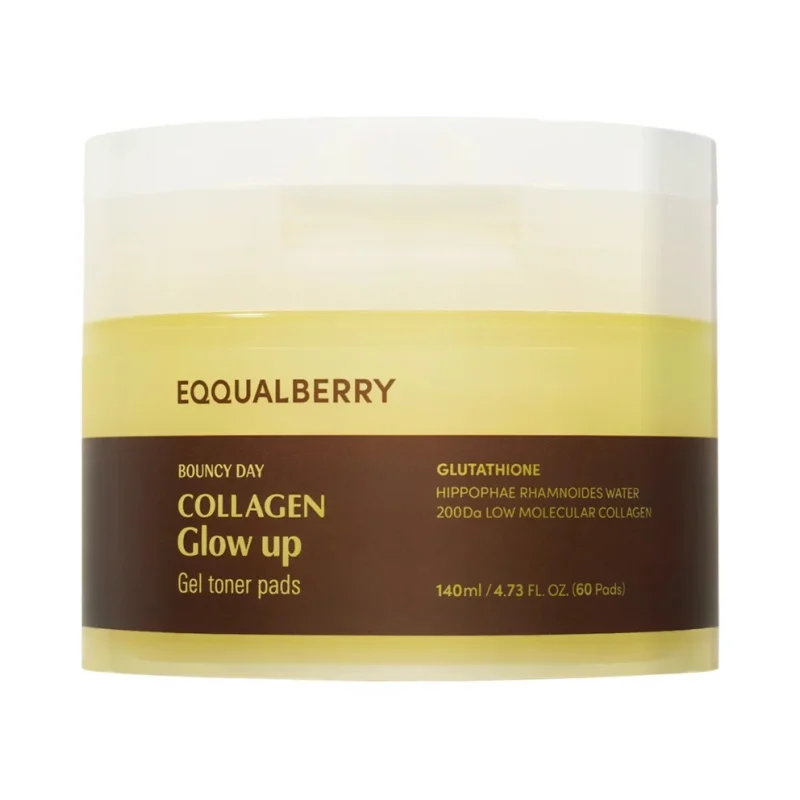 Eqqualberry Изсветляващи тонер-падове за лице с колаген, 60 броя