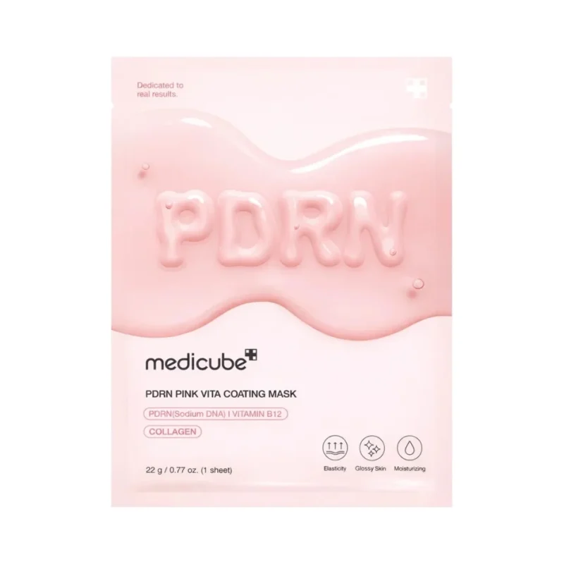 MediCube PDRN Pink Хидратираща и озаряваща лист маска за лице Vita Coating