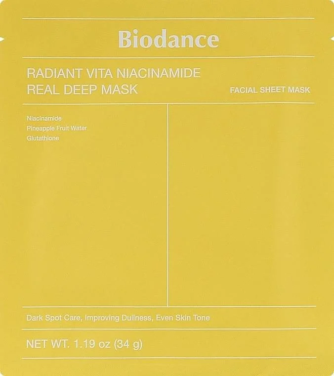 Biodance Лист маска за лице Radiant Vita Niacinamide Real Deep
