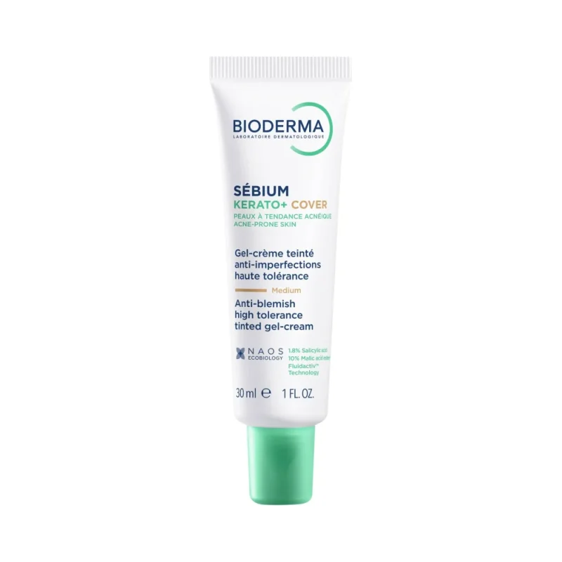 Bioderma Sébium Тониран гел-крем за лице Kerato+ Cover, Medium