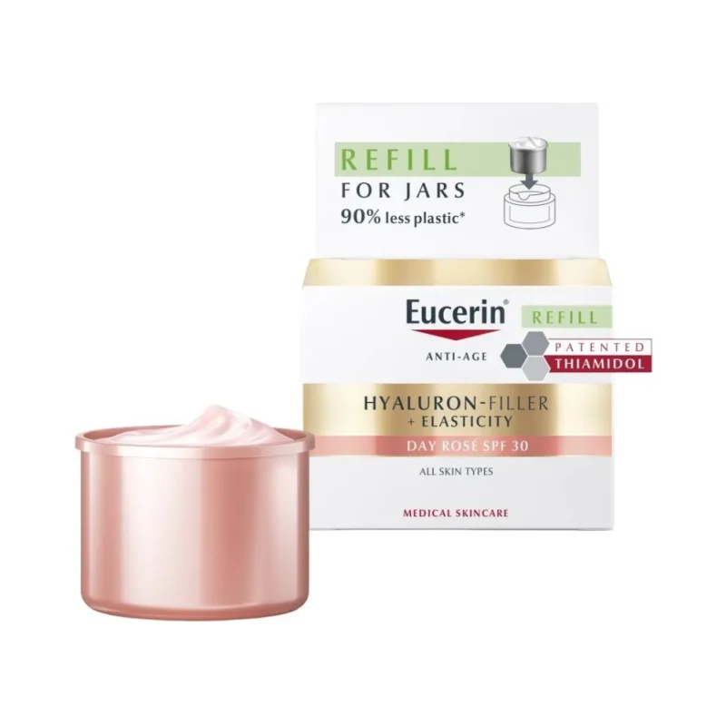 Eucerin Hyaluron-Filler + Elasticity Озаряващ дневен крем Rosé, SPF30, пълнител
