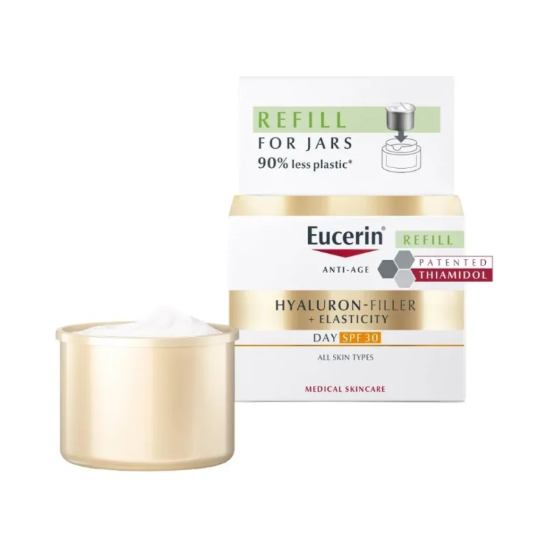 Eucerin Hyaluron-Filler + Elasticity Дневен крем за всеки тип кожа, SPF30, пълнител