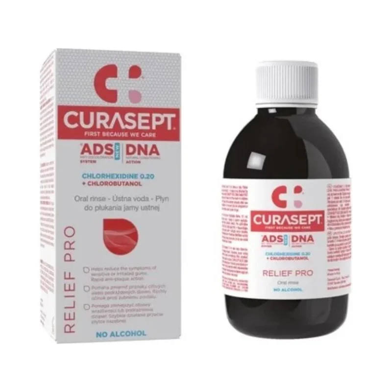 Curasept ADS DNA Relief Pro Вода за уста с 0.2% хлорхексидин