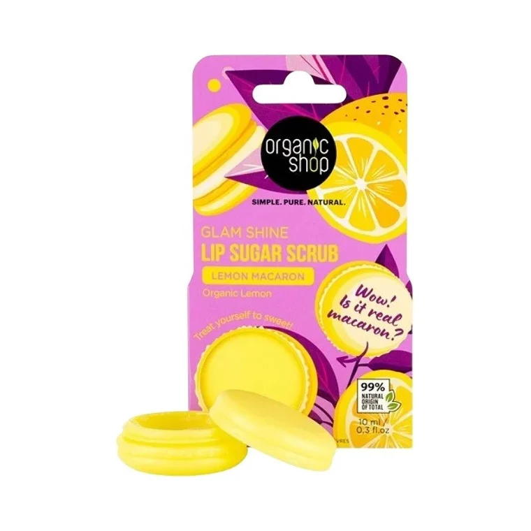 Organic Shop Ексфолиант за устни Lemon Macaron