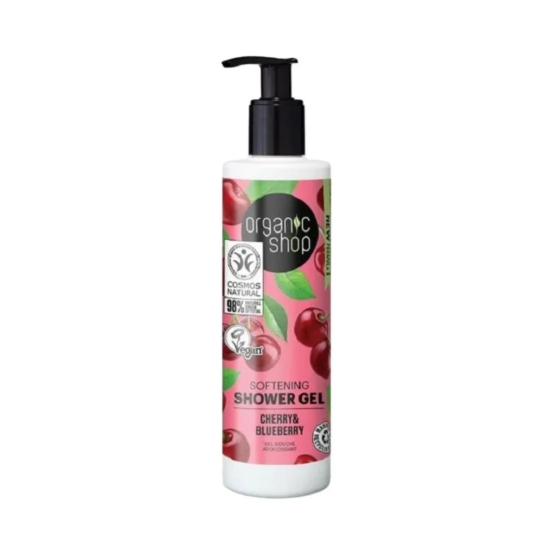 Organic Shop Омекотяващ душ гел Cherry & Blueberry
