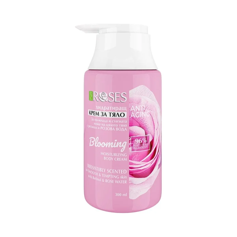 Nature of Agiva Roses Хидратиращ крем за тяло Blooming, с помпа