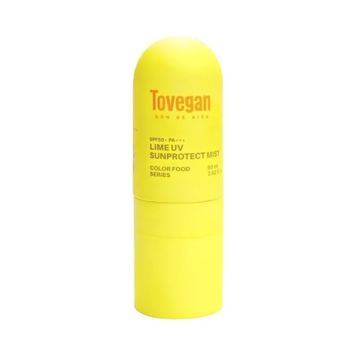 Tovegan Color Food Слънцезащитен спрей за лице Yellow, SPF50+